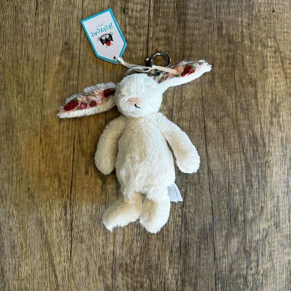 Jellycat Blossom Cream Bunny Bag Charm NEW! Jellycat FAST SHIP Purse Keychain - Picture 2 of 6